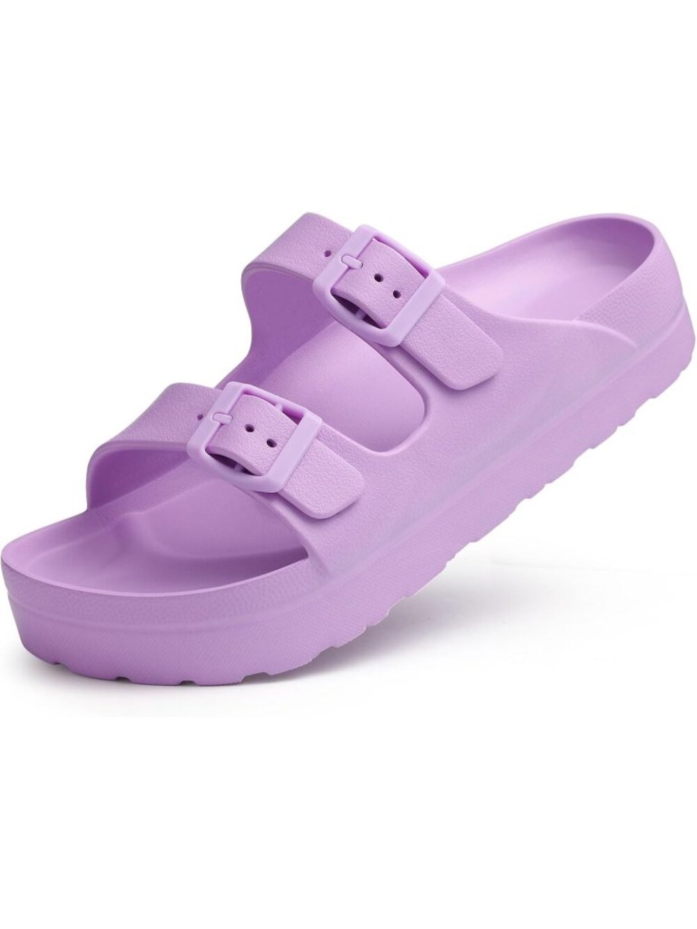 👑Women Purple Slip on Slides Comfortable Summer Beach Sandals Adjustable Buckle